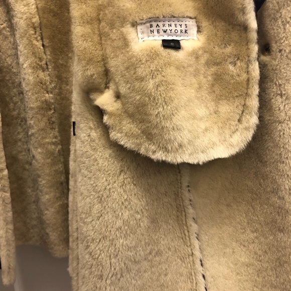 Genuine shearling chocolate brown car coat, size small. - Picture 12 of 17